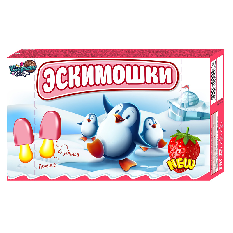俄罗斯进口冰棍草莓味饼干90g