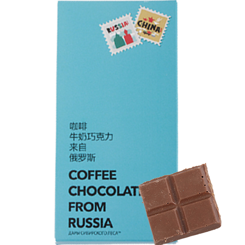 俄罗斯进口咖啡牛奶巧克力100g