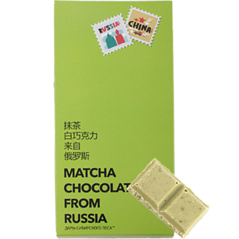 俄罗斯进口抹茶味白巧克力100g