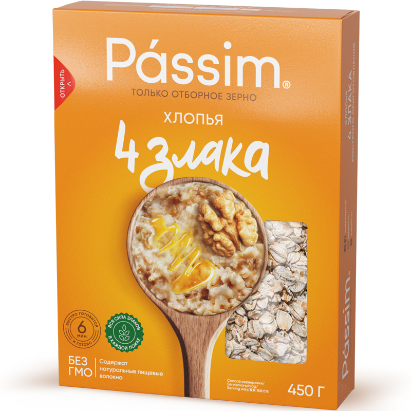 俄罗斯进口PASSIM4种谷物燕麦片