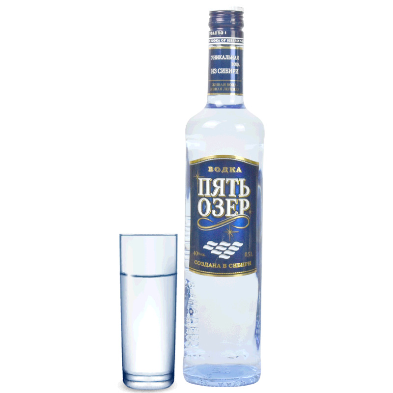俄罗斯进口洋酒FIVE LAKES牌西伯利亚伏特加500ml